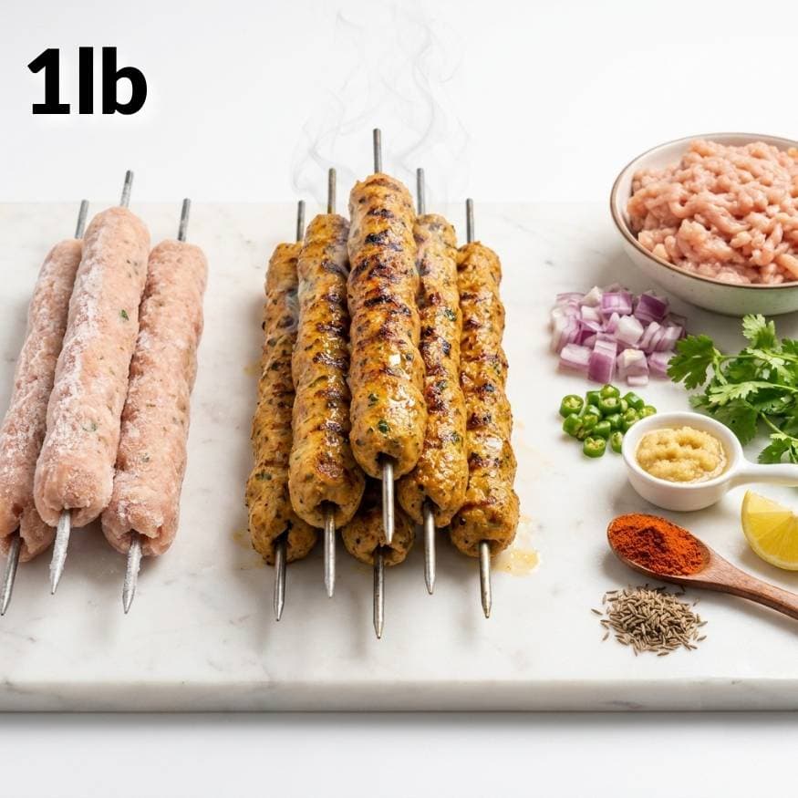 Authentic Chicken Seekh Kabobs (1 lb)