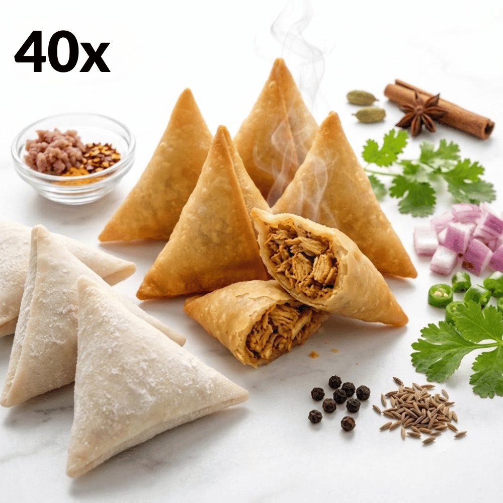 Hand-Wrapped Goat / Mutton Samosas — 40 pieces