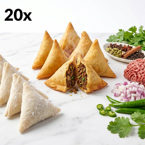 Hand-Wrapped Beef Samosas (Pack of 20)